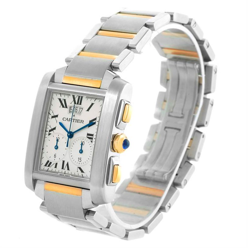 Cartier Tank Francaise Mens Two Tone Chrongraph Watch W51004Q4 SwissWatchExpo