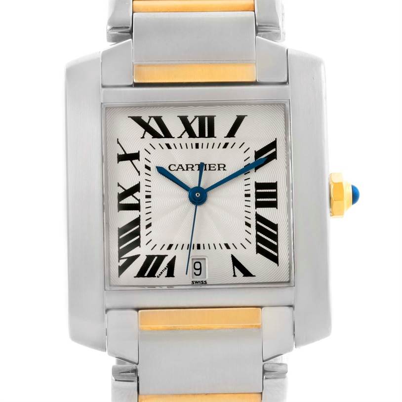 Cartier Tank Francaise Large Steel 18K Yellow Gold Date Watch W51005Q4 ...