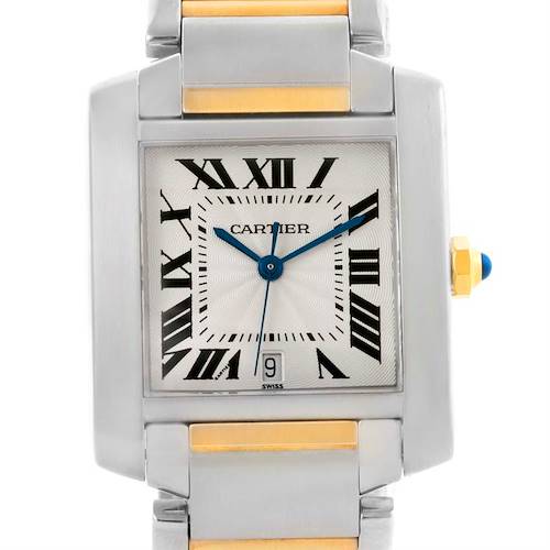Photo of Cartier Tank Francaise Large Steel 18K Yellow Gold Date Watch W51005Q4