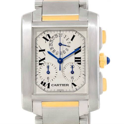 Photo of Cartier Tank Francaise Mens Two Tone Chrongraph Watch W51004Q4