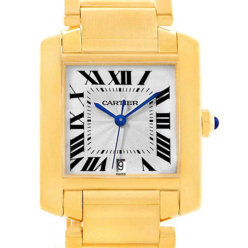 Cartier Tank Francaise Large 18K Yellow Gold Automatic Watch W50001R2 SwissWatchExpo