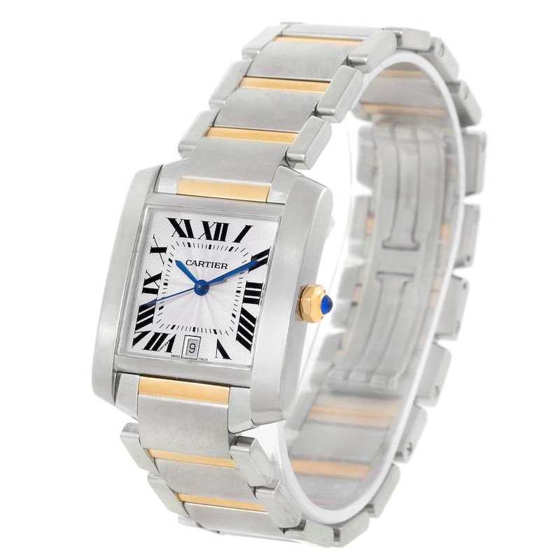 Cartier Tank Francaise Large Steel Yellow Gold Unisex Watch W51005Q4 SwissWatchExpo