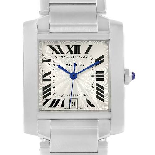 Photo of Cartier Tank Francaise Silver Guilloche Steel Unisex Watch W51002Q3