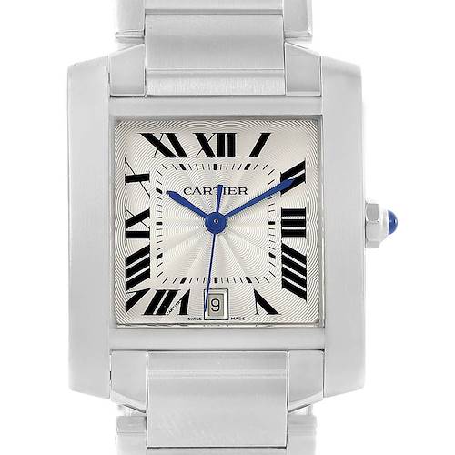Photo of Cartier Tank Francaise Silver Roman Dial Steel Watch Model W51002Q3