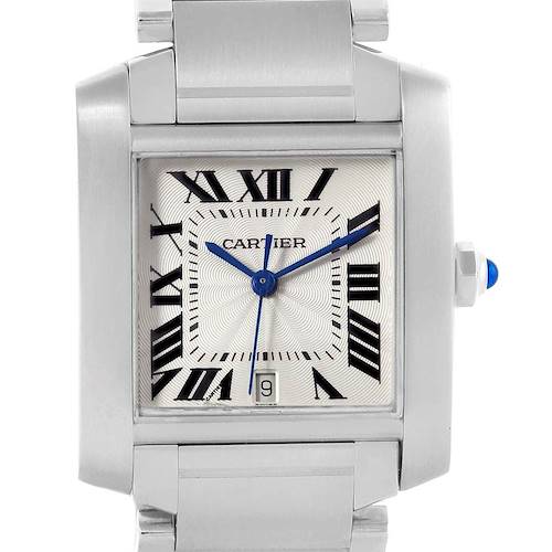 Photo of Cartier Tank Francaise Roman Numerals Steel Mens Watch W51002Q3