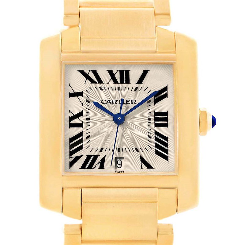 Cartier Tank Francaise Large 18K Yellow Gold Automatic Watch W50001R2 SwissWatchExpo