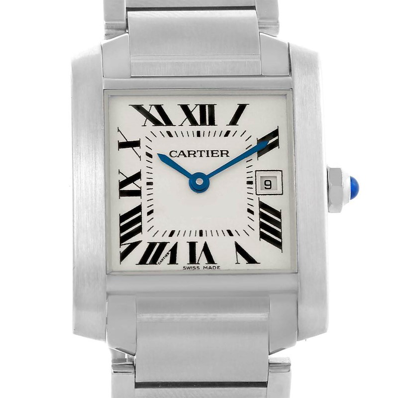 Cartier Tank Francaise Silver Dial Steel Unisex Watch W51011Q3 SwissWatchExpo