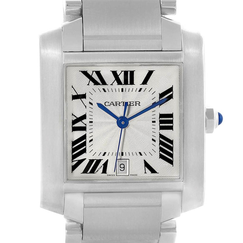 Cartier Tank Francaise Stainless Steel Automatic Mens Watch W51002Q3 SwissWatchExpo