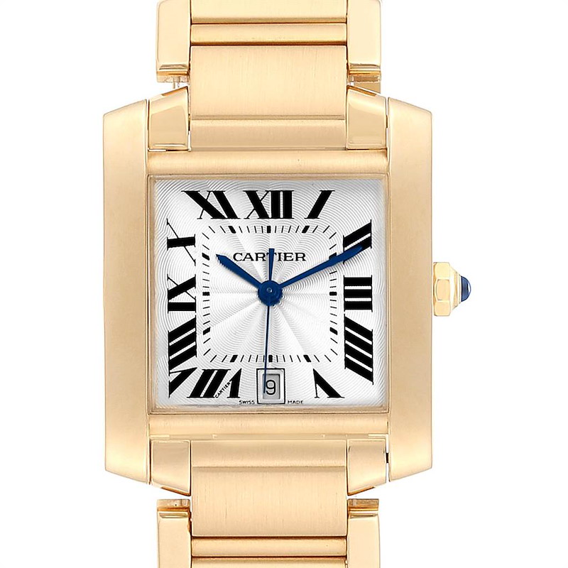 Cartier Tank Francaise Large Yellow Gold Automatic Mens Watch W50001R2 SwissWatchExpo