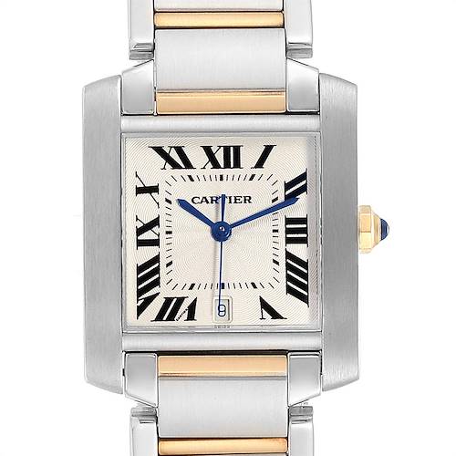 Photo of Cartier Tank Francaise Large Steel Yellow Gold Mens Watch W51005Q4