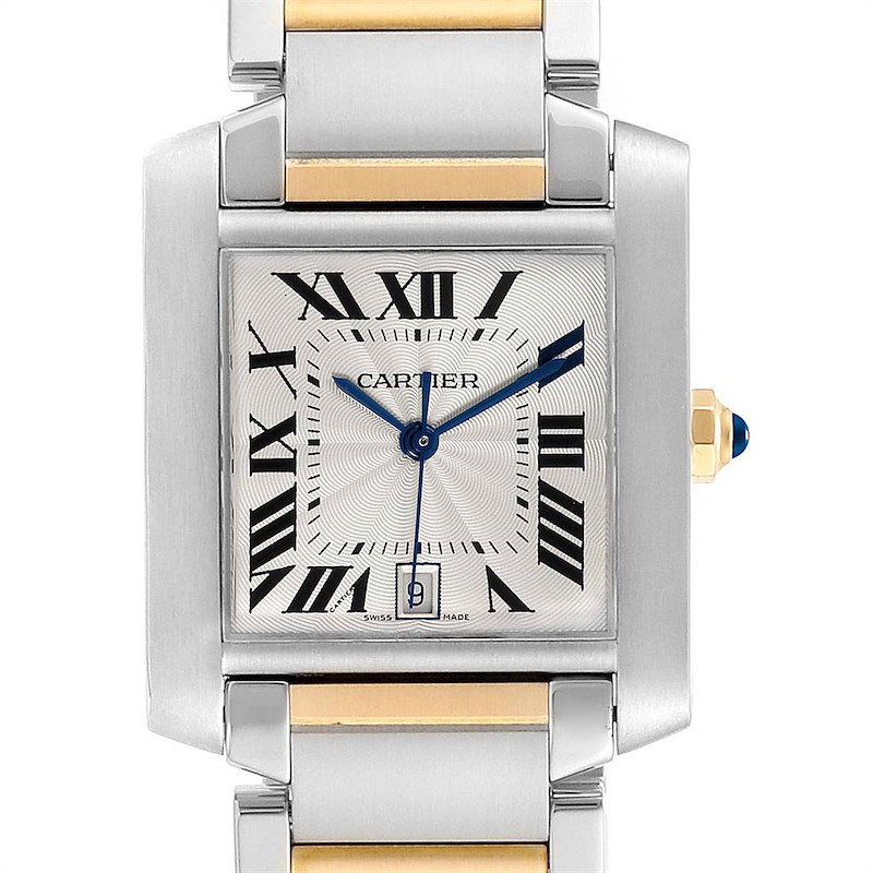 Cartier Tank Francaise Steel Yellow Gold Mens Watch W51005Q4 Box Papers SwissWatchExpo