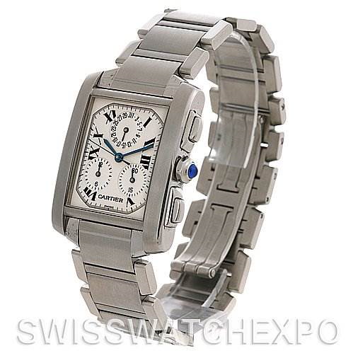 Cartier  Tank Francaise Steel Chronograph Watch W51001Q3 SwissWatchExpo