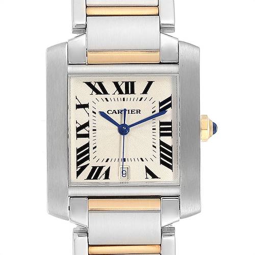 Photo of Cartier Tank Francaise Steel Yellow Gold Mens Watch W51005Q4 Box