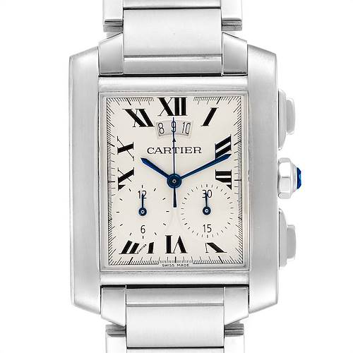 Photo of Cartier Tank Francaise Chrongraph Steel Mens Watch W51024Q3