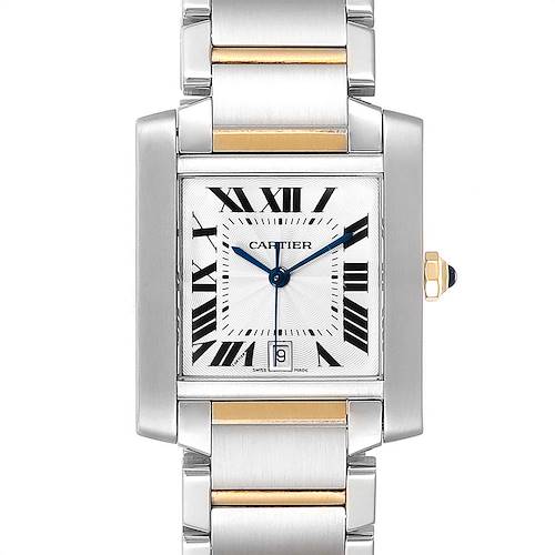 Photo of Cartier Tank Francaise Steel Yellow Gold Automatic Mens Watch W51005Q4