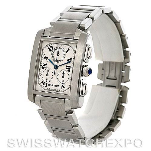 Cartier Tank Francaise Steel Chronograph Watch W51001Q3 SwissWatchExpo