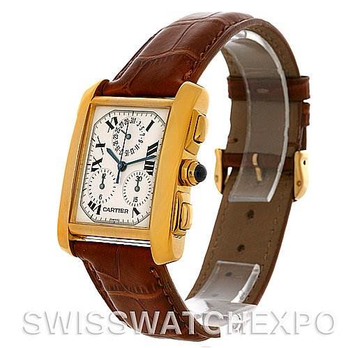 Cartier Tank Francaise Chronograph 18K Yellow Gold Watch W5000556 SwissWatchExpo