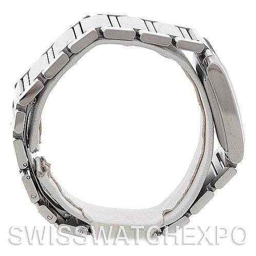 The image shows the side view of the bracelet and case of a Cartier Tank Francaise W51002Q3 Men
s Stainless Steel Silver Dial W51002Q3 Men
s Stainless Steel Silver Dial watch.