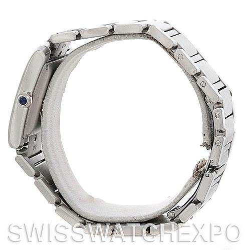 The image shows a side view of a Cartier Tank Francaise W51002Q3 Men
s Stainless Steel Silver Dial W51002Q3 Men
s Stainless Steel Silver Dial watch, highlighting the bracelet and side profile of the case.