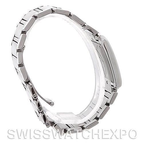 Side view of the Cartier Tank Française watch showing the bracelet and case profile.