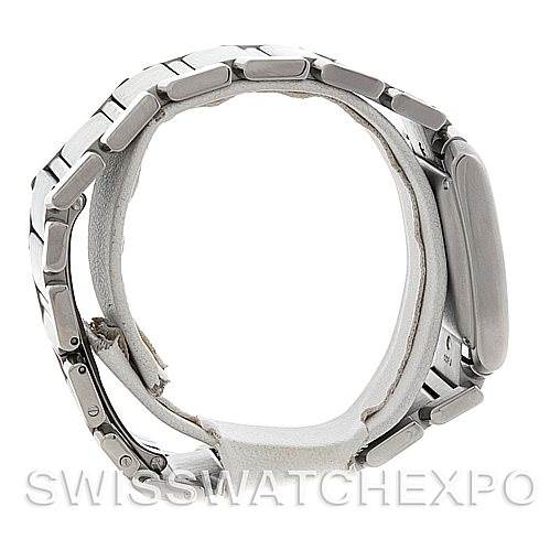 This image shows a side view of the Cartier Tank Française watch, highlighting the bracelet and case.