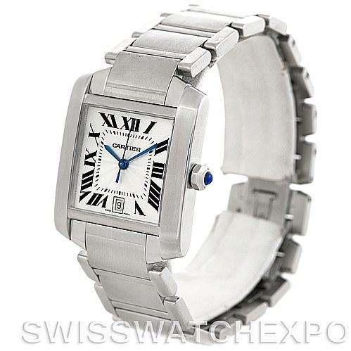 Cartier Tank Francaise Large Steel Watch W51002Q3 SwissWatchExpo