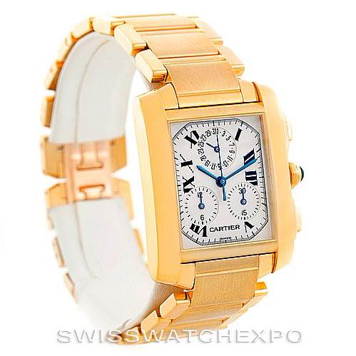 Cartier Tank Francaise Chrongraph 18K Yellow Gold Watch W50005R2 SwissWatchExpo
