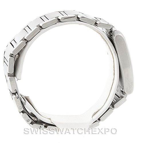 The image shows a side view of the Cartier Tank Francaise W51001Q3 Men's Stainless Steel White Dial W51001Q3 Men's Stainless Steel White Dial watch, highlighting the bracelet and side profile of the case.