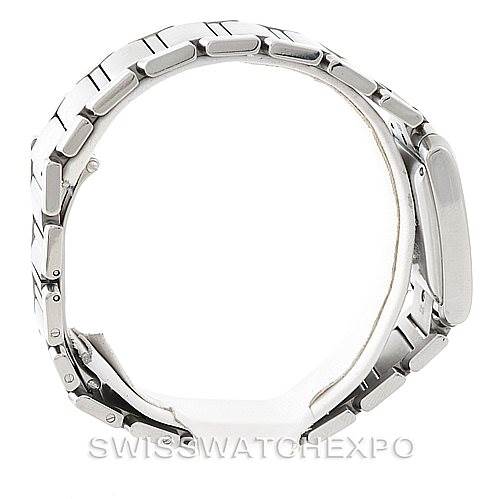 This image shows a side view of the bracelet and case of the Cartier Tank Francaise W51002Q3 Men
s Stainless Steel Silver Dial W51002Q3 Men
s Stainless Steel Silver Dial watch.