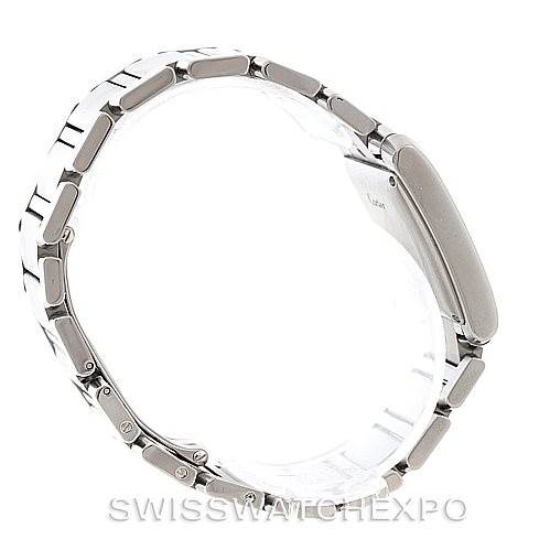 This image shows a side view of the Cartier Tank Francaise W51002Q3 Men
s Stainless Steel Silver Dial W51002Q3 Men
s Stainless Steel Silver Dial watch, focusing on the bracelet and side of the case.