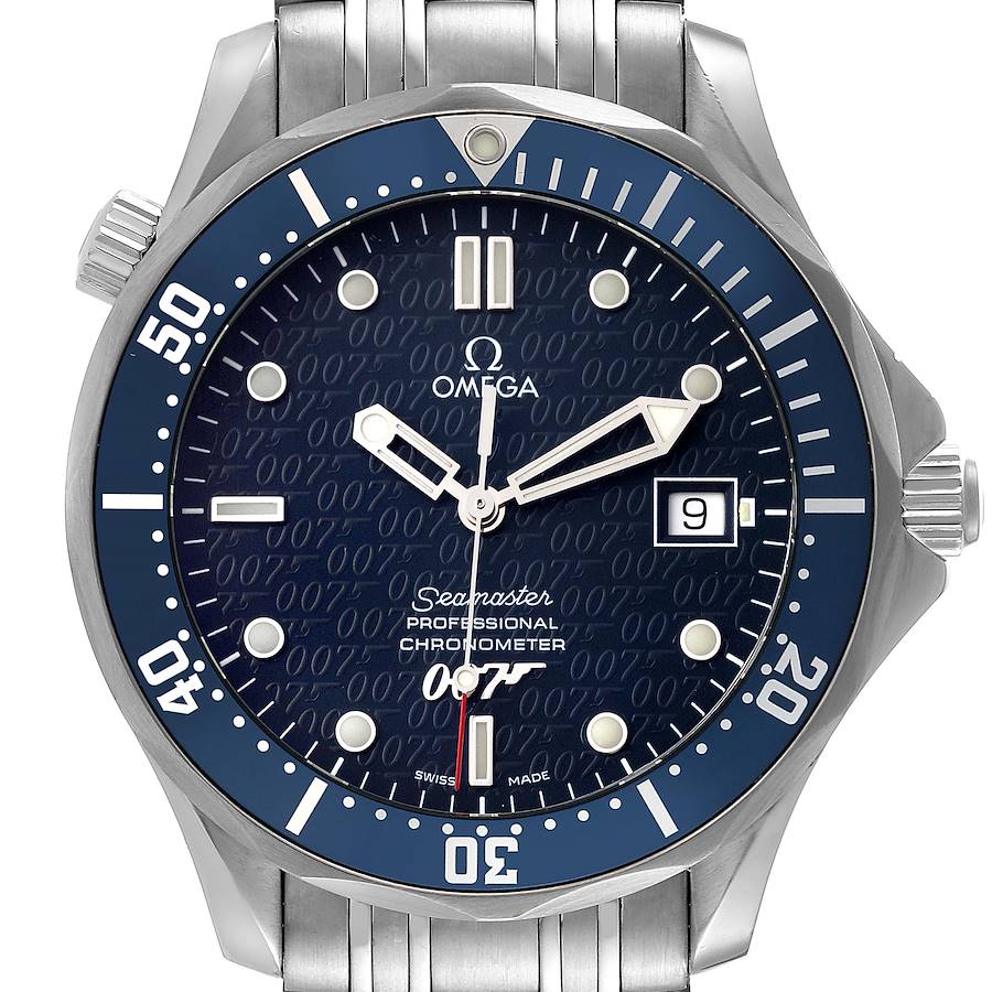 Omega Seamaster 40 Years James Bond Blue Dial Watch 2537.80.00 Box Card SwissWatchExpo
