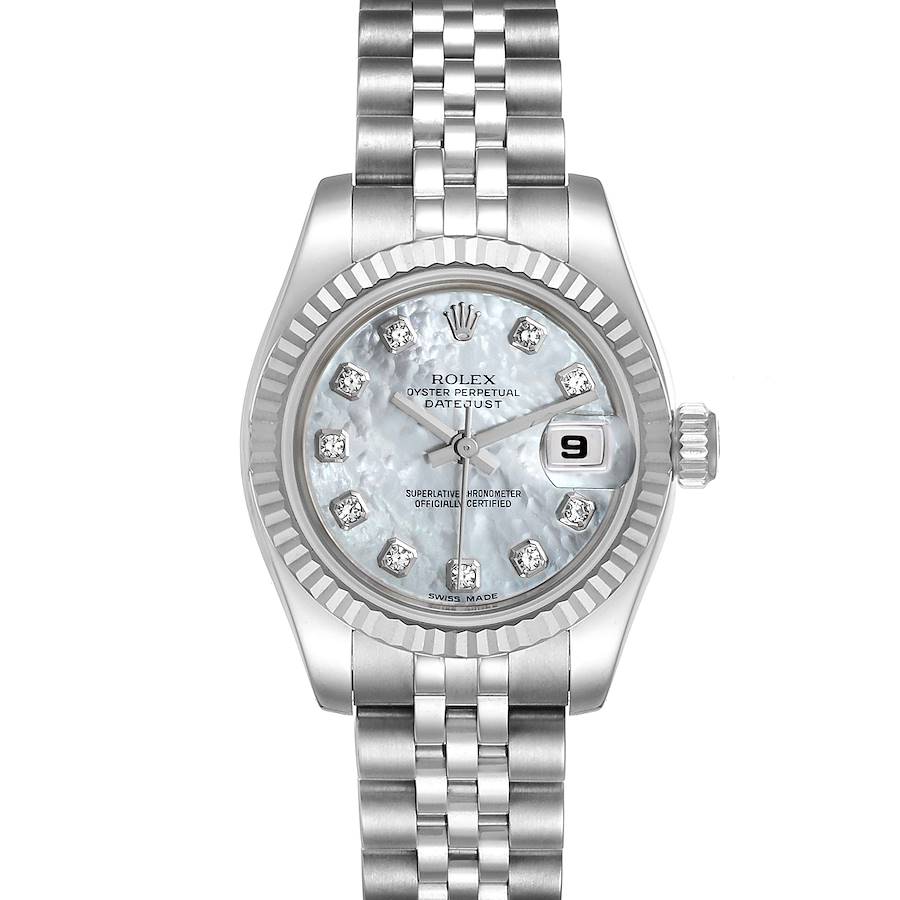 Rolex Datejust Steel White Gold MOP Diamond Ladies Watch 179174 SwissWatchExpo