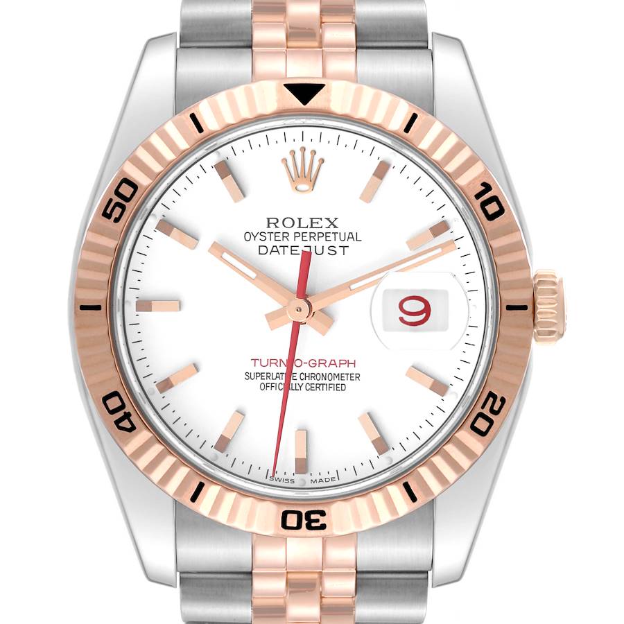 Rolex Datejust Turnograph Steel Rose Gold Mens Watch 116261 SwissWatchExpo