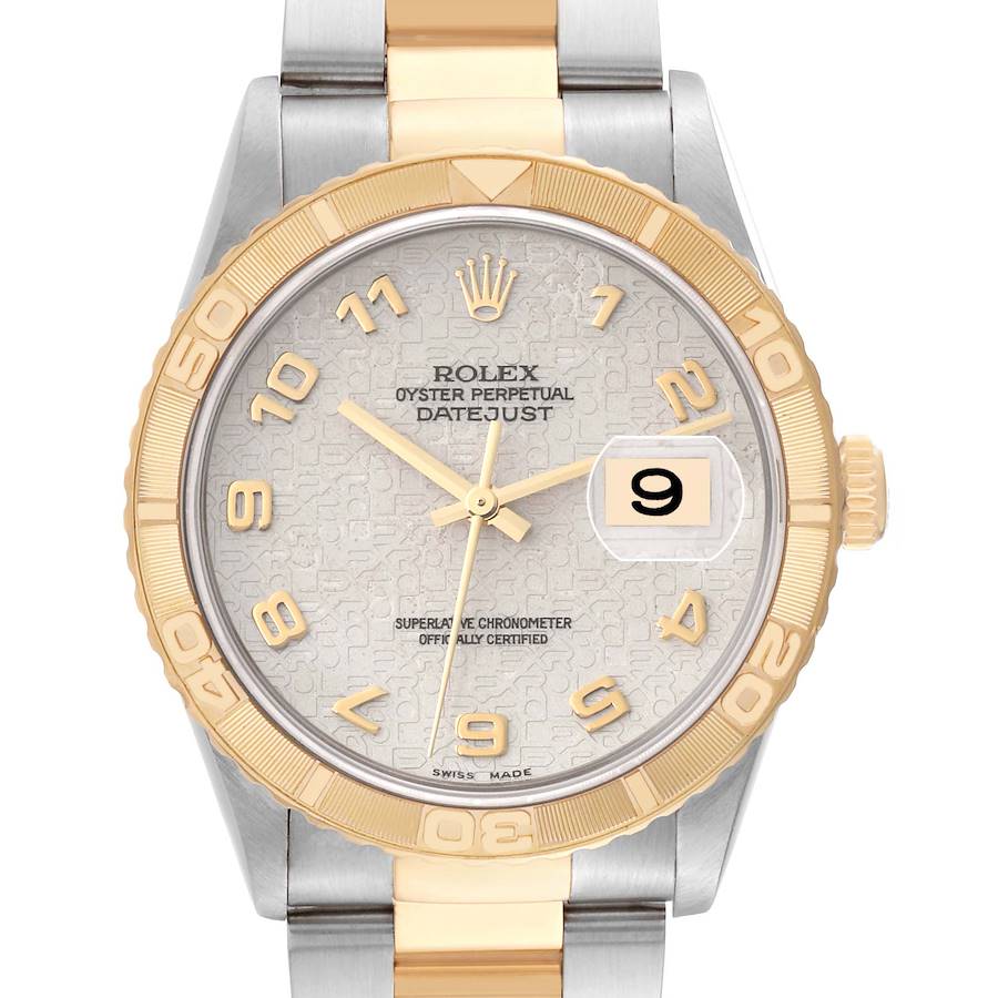 Rolex Datejust Turnograph Steel Yellow Gold Anniversary Dial Mens Watch 16263 SwissWatchExpo