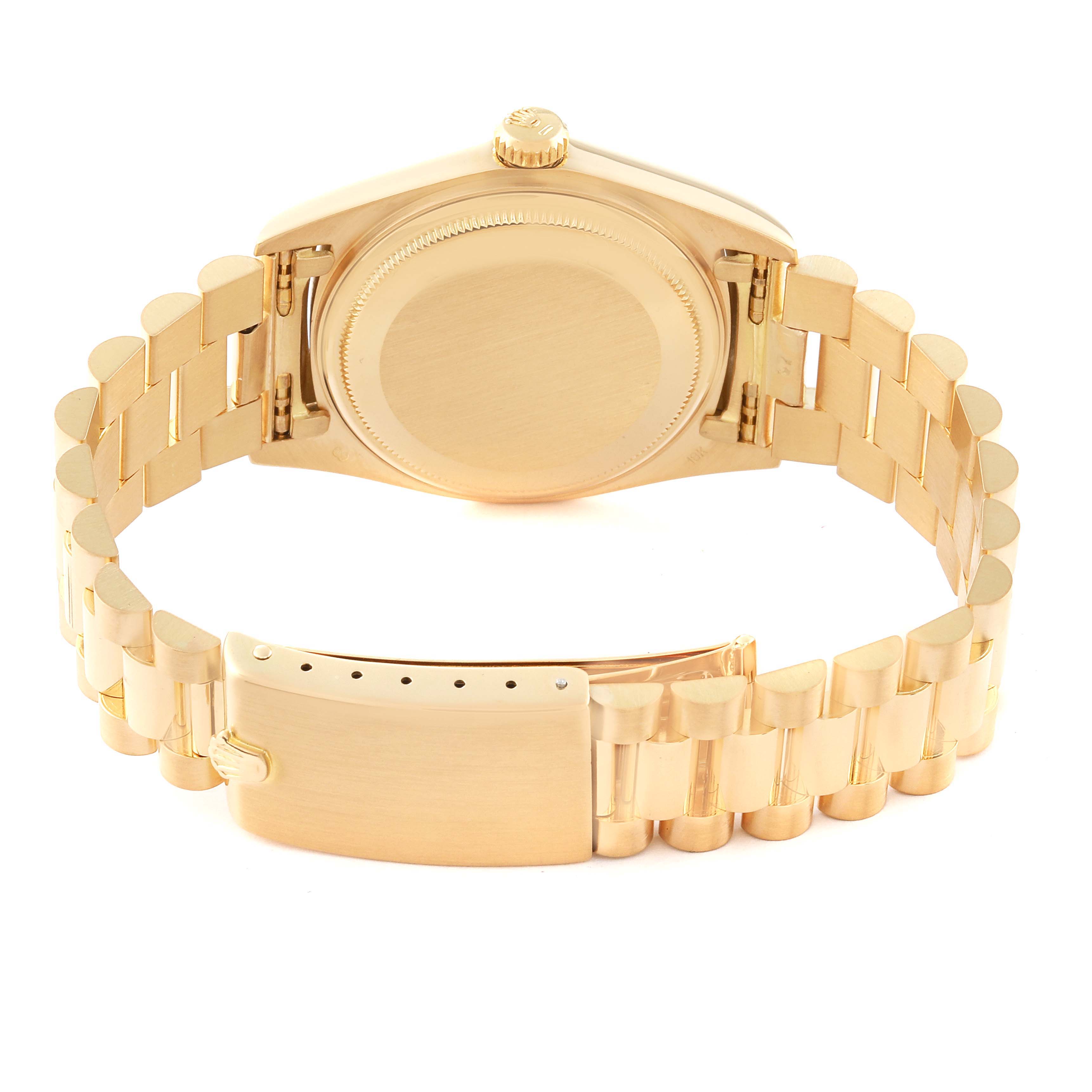 This image shows the back case and bracelet of the Rolex Vintage Collection model watch.