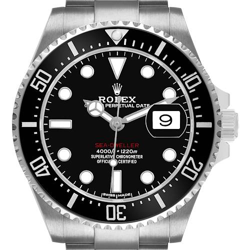 Photo of Rolex Seadweller 43 50th Anniversary Steel Black Dial Mens Watch 126600 Box Card