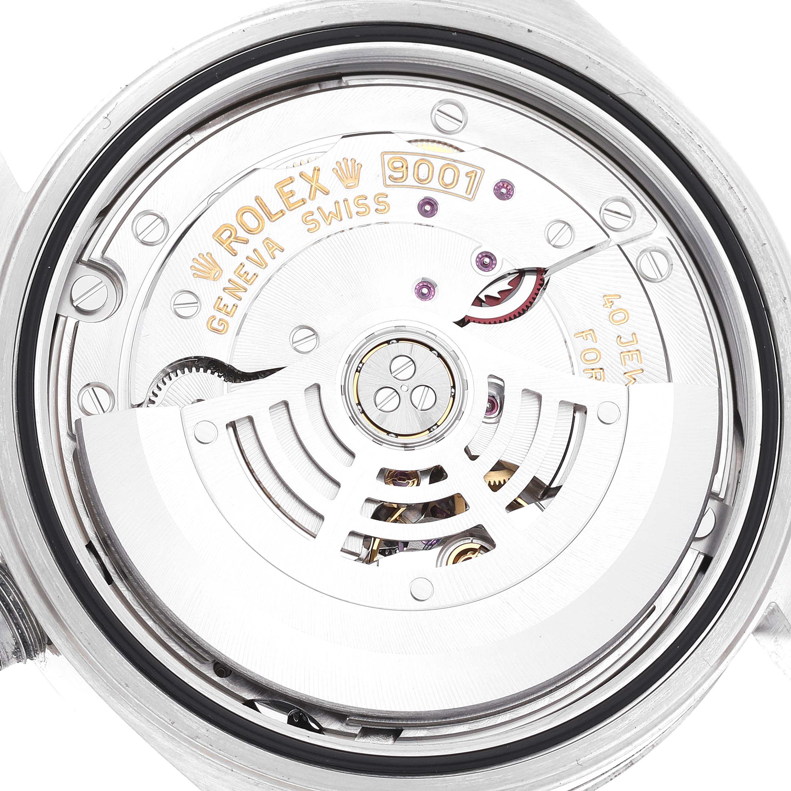 This image shows the back view of the Rolex Sky-Dweller 326934 Men's Stainless Steel Blue Dial 326934 Men's Stainless Steel Blue Dial watch, highlighting its intricate movement and components.