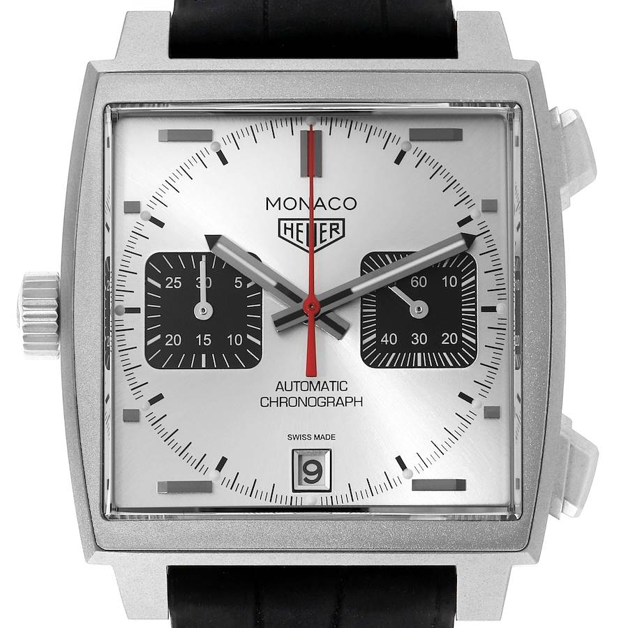 Tag Heuer Monaco Caliber 11 Silver Dial Titanium Mens Watch CAW218B Unworn SwissWatchExpo