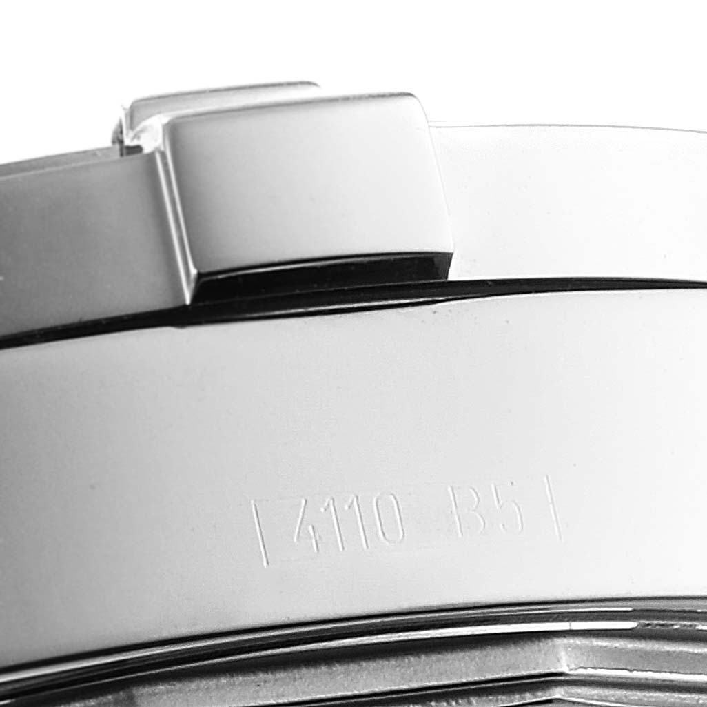 This image shows a close-up of the clasp and part of the bracelet of the Breitling Colt A32350 Men's Stainless Steel Black Dial A32350 Men's Stainless Steel Black Dial watch, focusing on the clasp mechanism and engraved model number.