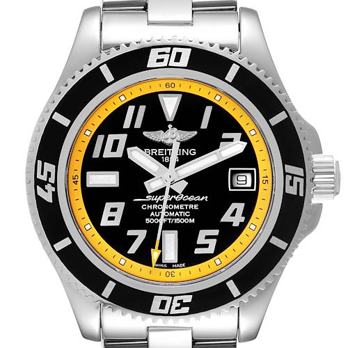Photo of Breitling Superocean 42 Abyss Black Yellow Dial Mens Watch A17364