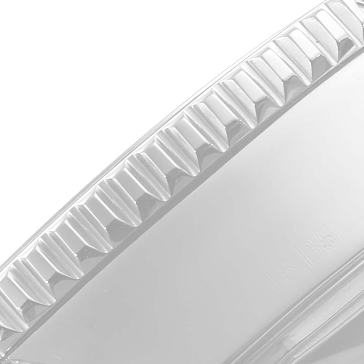 The image shows a close-up angle of the bezel of the Breitling Superocean A17391 Men's Stainless Steel Blue Dial A17391 Men's Stainless Steel Blue Dial watch.