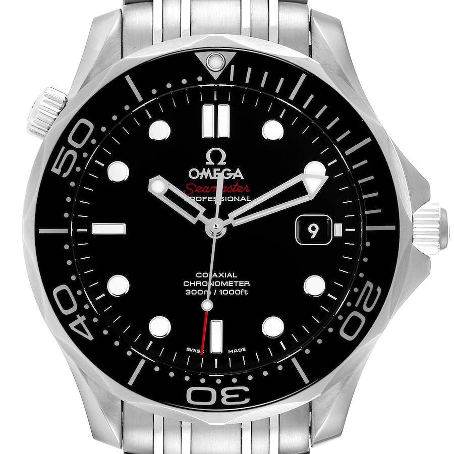 Omega Seamaster Co-Axial Black Dial Mens Watch 212.30.41.20.01.003 Box Card SwissWatchExpo
