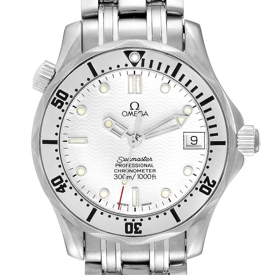 Omega Seamaster Midsize Steel White Dial Watch 2552.20.00 Card SwissWatchExpo