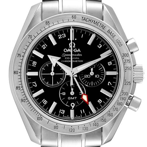 Photo of Omega Speedmaster Broad Arrow Co-Axial GMT Steel Mens Watch 3581.50.00 Box Card