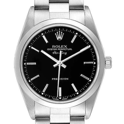 Photo of Rolex Air King 34mm Steel Black Dial Domed Bezel Mens Watch 14000