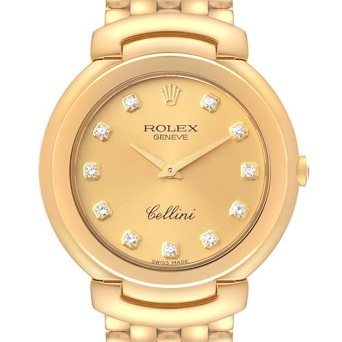 Photo of Rolex Cellini Yellow Gold Champagne Diamond Dial Mens Watch 6622