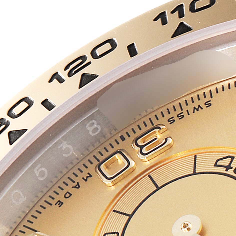The image shows a close-up angle of the dial, bezel, and inner markings of the Rolex Daytona 116503 Men's Steel and Gold (two tone) Champagne Dial 116503 Men's Steel and Gold (two tone) Champagne Dial watch.