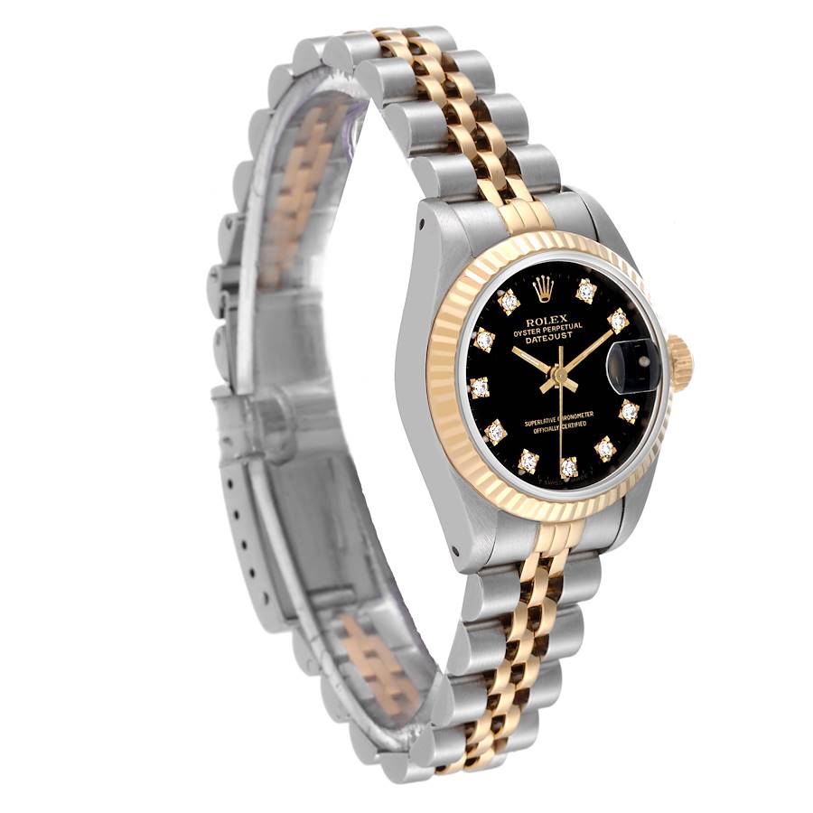 Rolex Datejust 26MM Black Diamond Dial With Yellow Gold Bracelet