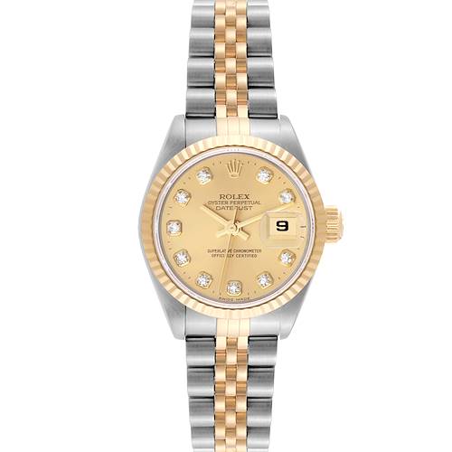 Photo of Rolex Datejust Diamond Dial Steel Yellow Gold Ladies Watch 69173 Papers
