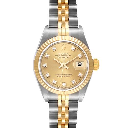 Photo of Rolex Datejust Diamond Dial Steel Yellow Gold Ladies Watch 69173 Papers